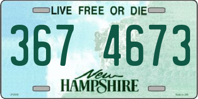 NH license plate 3674673