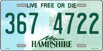 NH license plate 3674722