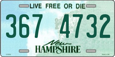 NH license plate 3674732