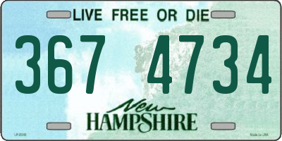 NH license plate 3674734