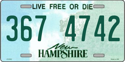 NH license plate 3674742