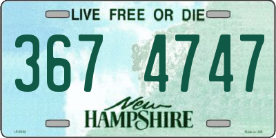 NH license plate 3674747