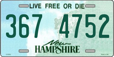 NH license plate 3674752