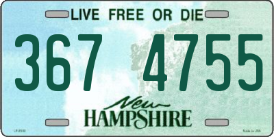 NH license plate 3674755