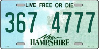 NH license plate 3674777