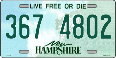 NH license plate 3674802