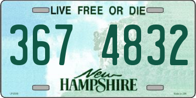 NH license plate 3674832