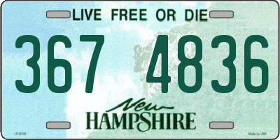 NH license plate 3674836