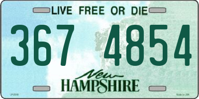 NH license plate 3674854