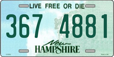 NH license plate 3674881