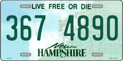 NH license plate 3674890