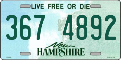 NH license plate 3674892