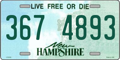 NH license plate 3674893