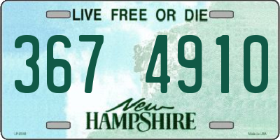 NH license plate 3674910