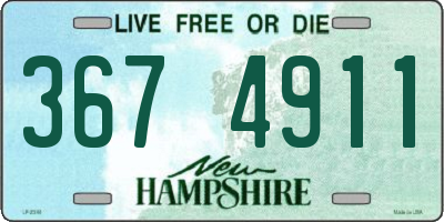 NH license plate 3674911