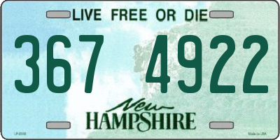 NH license plate 3674922