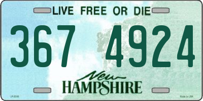 NH license plate 3674924