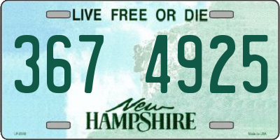 NH license plate 3674925