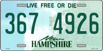 NH license plate 3674926