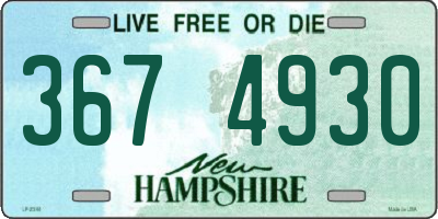 NH license plate 3674930