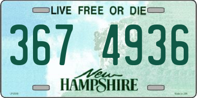 NH license plate 3674936