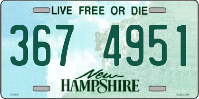 NH license plate 3674951