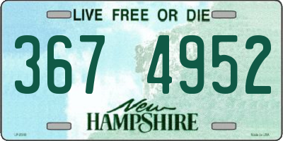 NH license plate 3674952