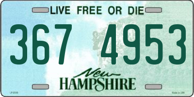 NH license plate 3674953