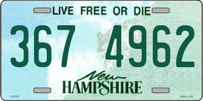 NH license plate 3674962