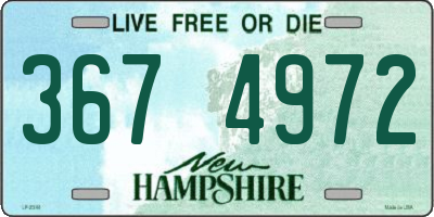 NH license plate 3674972