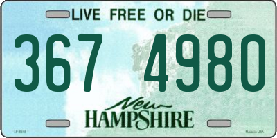 NH license plate 3674980