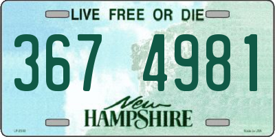 NH license plate 3674981