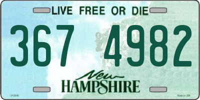NH license plate 3674982