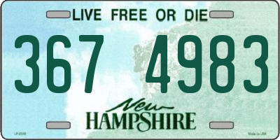 NH license plate 3674983