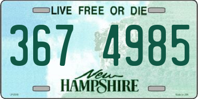 NH license plate 3674985