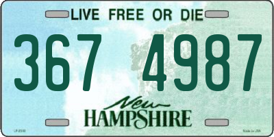 NH license plate 3674987