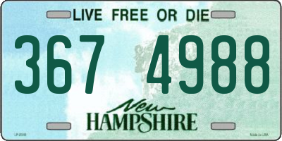 NH license plate 3674988