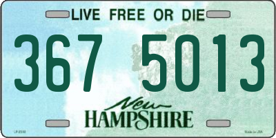 NH license plate 3675013