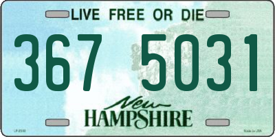 NH license plate 3675031