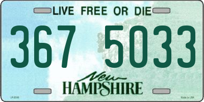 NH license plate 3675033