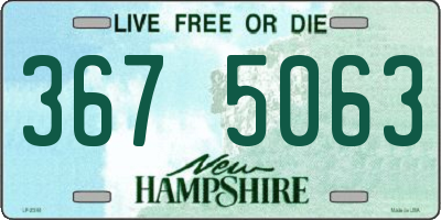 NH license plate 3675063