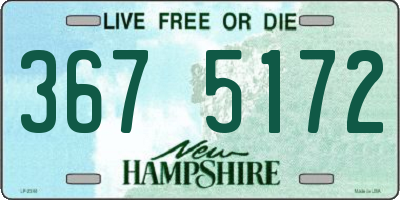 NH license plate 3675172