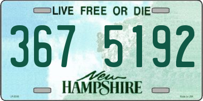 NH license plate 3675192