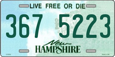 NH license plate 3675223