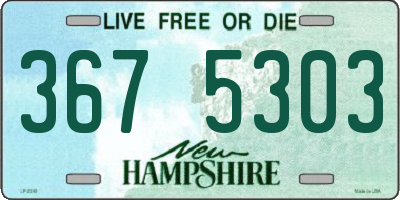 NH license plate 3675303