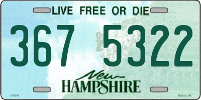 NH license plate 3675322