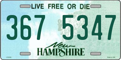 NH license plate 3675347