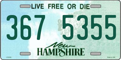 NH license plate 3675355