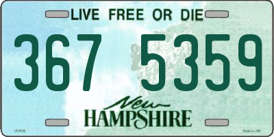 NH license plate 3675359