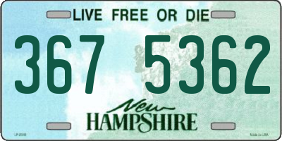 NH license plate 3675362